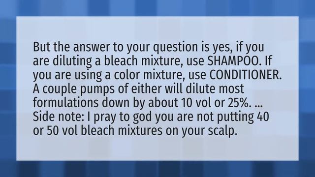 Can you mix conditioner with bleach? смотреть онлайн