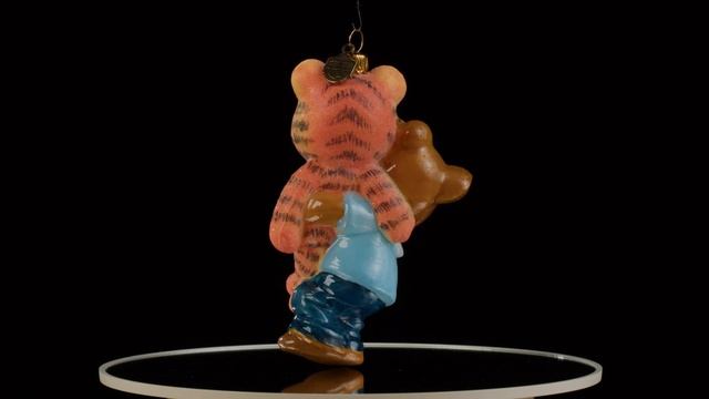Teddy with Plush Tiger by Komozja Family - Glass Christmas Ornament смотреть онлайн