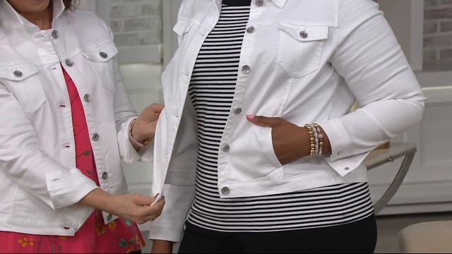 Susan Graver Stretch Twill Button Front Jacket on QVC смотреть онлайн