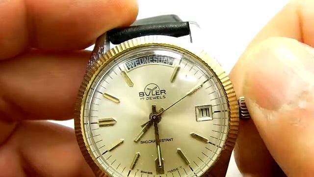 Rare Early 1970s Buler Day Date Mechanical Swiss Watch смотреть онлайн