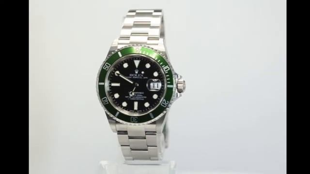 2004 Rolex Submariner #16610 stainless watch steel green bezel 40 MM + box - 29041 смотреть онлайн