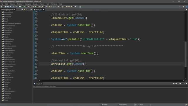 Связанные списки или Списки массивов // LinkedLists vs ArrayLists смотреть онлайн