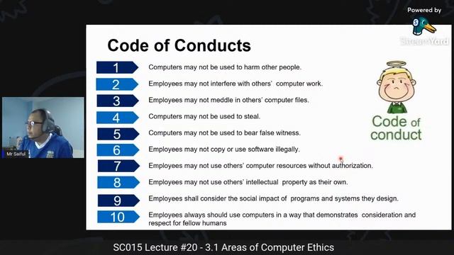 SC015 Lecture #20 - 3.1 Areas of Computer Ethics смотреть онлайн