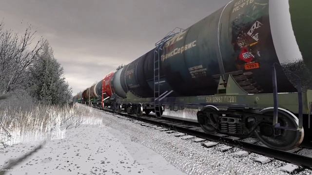 Trainz, ТЭМ2-122 с вывозным поездом с предприятия ГАZ-ELIA смотреть онлайн