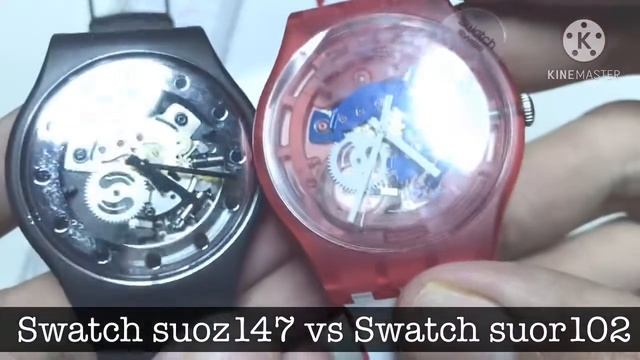 Review Swatch Suoz147 Black  VS Swatch Suor102 Red-White
