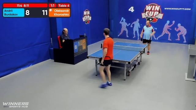 13:00 Бурдаков Андрей 3-2 Хорошко Александр стол 4 ЮГ-1 19.06.22 смотреть онлайн