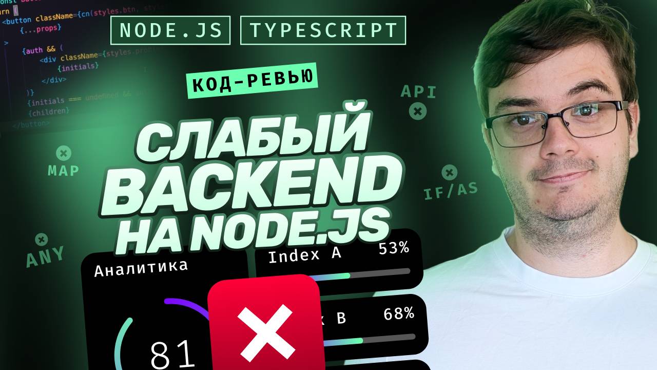 Код-ревью. Слабый backend на Node.js & Nest.js. 7 ошибок. Работа с Typescript смотреть онлайн
