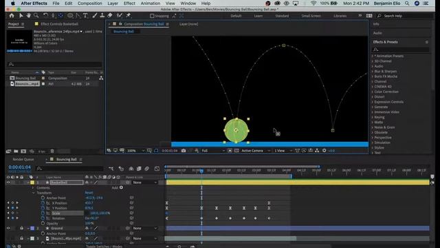 Learn After Effects: Lesson 2, The Bouncing Ball Part 3 смотреть онлайн