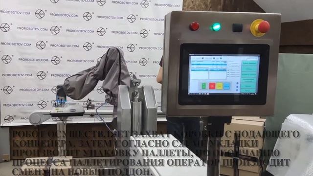Робот паллетайзер на базе кобота Omron смотреть онлайн
