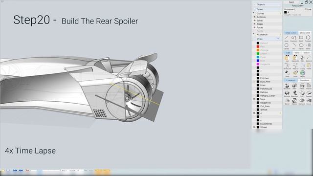 MoI 3D advanced Tutorial, Hyper Car Modeling - Part 03(Step16-21) смотреть онлайн