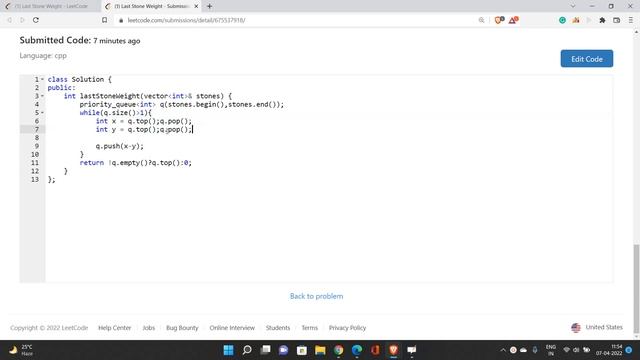 Last Stone Weight | Array | Heaps | 1046 LeetCode | Day 07 смотреть онлайн