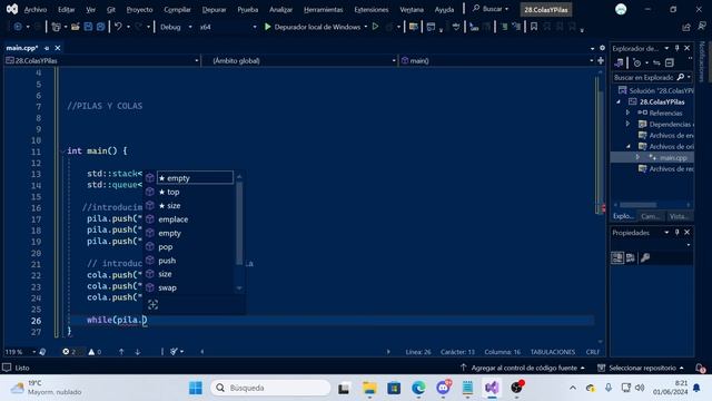 27.COLAS Y PILAS EN C++ смотреть онлайн