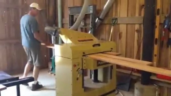 How to Plane 3 Boards at Once with a Powematic 201 Helical Head at Hobby Hardwood