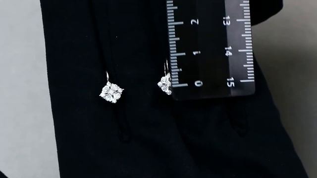 Серебряные серьги AQUAMARINE с фианитом А48647А смотреть онлайн