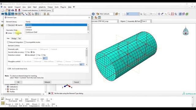 ABAQUS Tutorial: concrete cylinder under axial compression confined by CFRP composite смотреть онлайн
