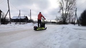 Дриф на мотоснегокате типа ЭГОИСТ СПОРТ