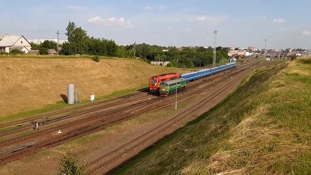 ТЭП70БС-084 с поездом №634Б Коммунары-Орша. смотреть онлайн