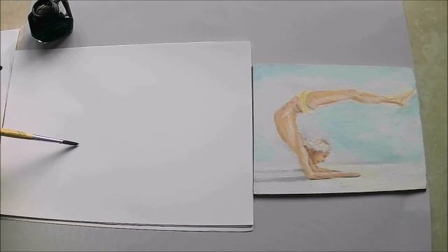 Learn dynamic brush drawing/gesture of Scorpion Yoga Pose. Tutorial смотреть онлайн