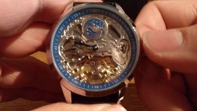 FORSINING FOR55 TM-355G DUAL TIME DAY-NIGHT SKELETONIZED AUTOMATIC WATCH UNBOXING смотреть онлайн