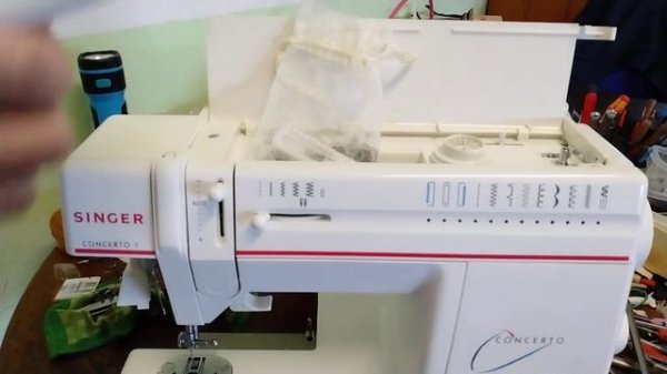 Singer Nämaschineجزء أولModell 9210 CONCERTO1 تجريب وإختبار وشرح العمل النهائي وضبط عامود الأبرة