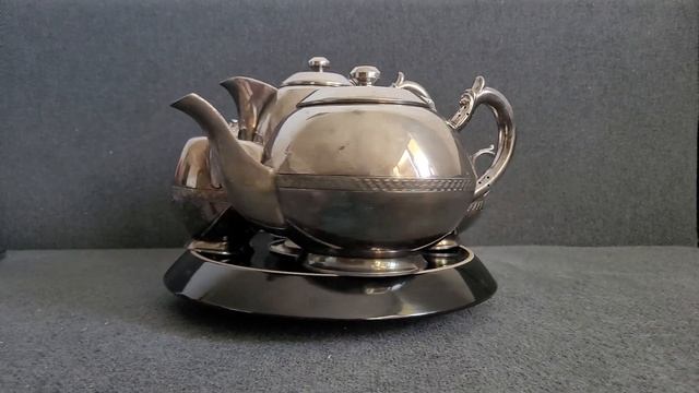 Antique silver-plated tea set from Walker and Hall Sheffield England смотреть онлайн