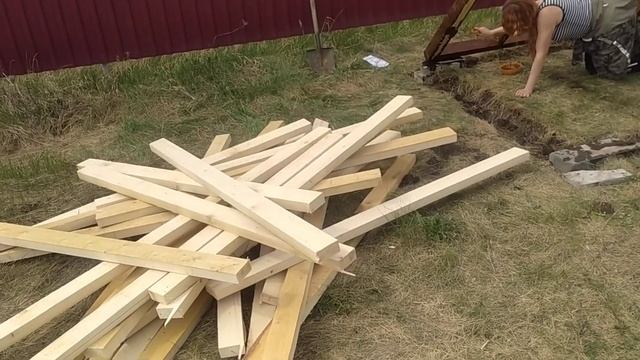 Основание под сарай. Фундамент. смотреть онлайн