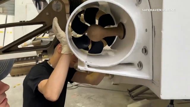 Safehaven Marine - T-2000 Voyager’s Surface Piercing Propellers Installation