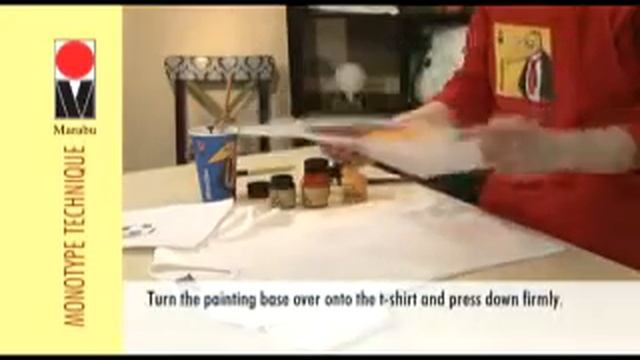 Marabu Monotype Technique fabric painting T shirt with Textil fabric paints смотреть онлайн