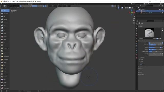 Sculpting Monkey In Blender | Monkey Sculpt