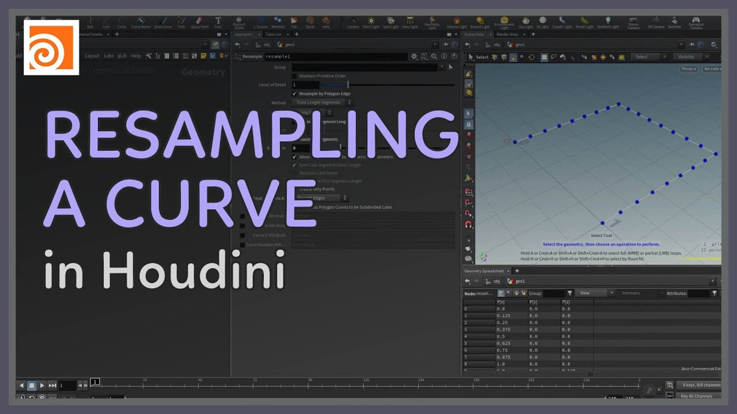 17 Resampling a Curve in Houdini смотреть онлайн