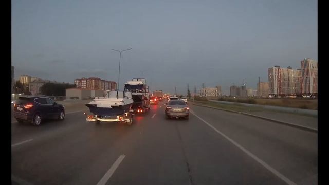 Движение на автомобиле от Зырянки до Боровского в вечернее время смотреть онлайн