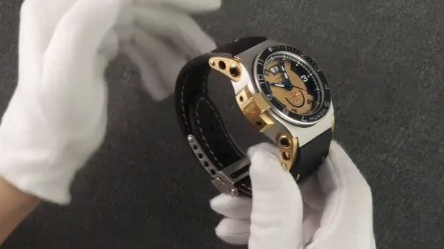 Bespoke watch strap of calf leather for Jorg Hysek Anegada. смотреть онлайн