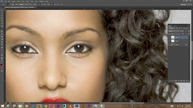 Simple Face Make-up Tutorial In Hindi !! Photoshop cs6!! смотреть онлайн