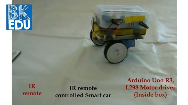IR remote controlled smart car using Arduino Uno смотреть онлайн
