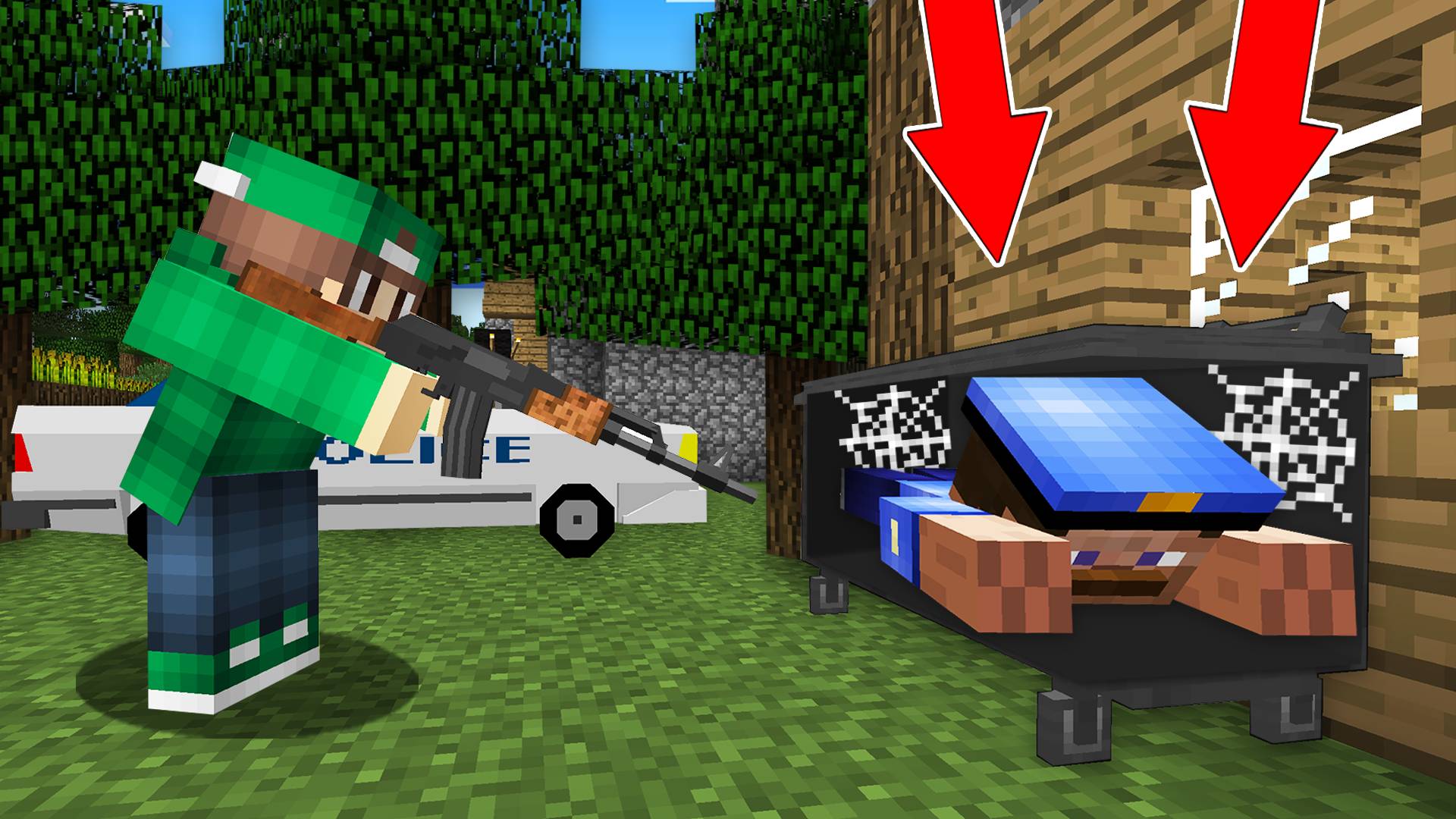 ЭТОТ ПОЛИЦЕЙСКИЙ СПРЯТАЛСЯ ОТ МЕНЯ В МУСОРНОМ БАКЕ В МАЙНКРАФТ | Риколит Minecraft