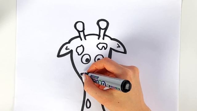 How to Draw a Giraffe for Kids 🦒 Bolalar Uchun jirafa rasm chizish Нарисовать жирафа для детей смотреть онлайн