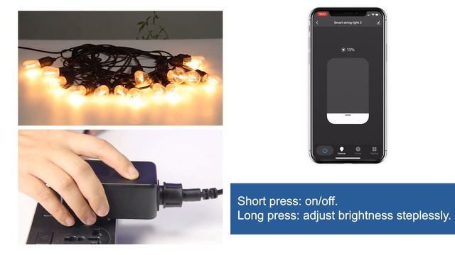 Wifi & Remote Smart S14 Outdoor LED String Light-Button Control смотреть онлайн
