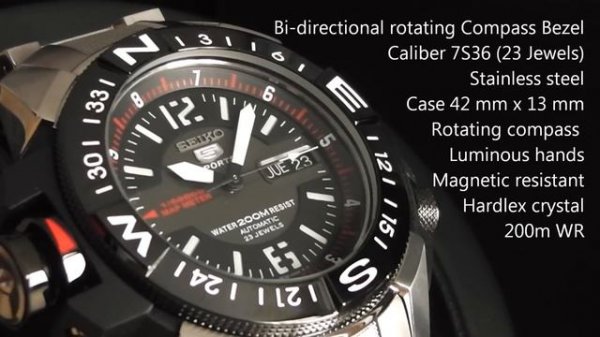 Seiko 5 Sport SKZ229K1 Automatic Map Meter 200m