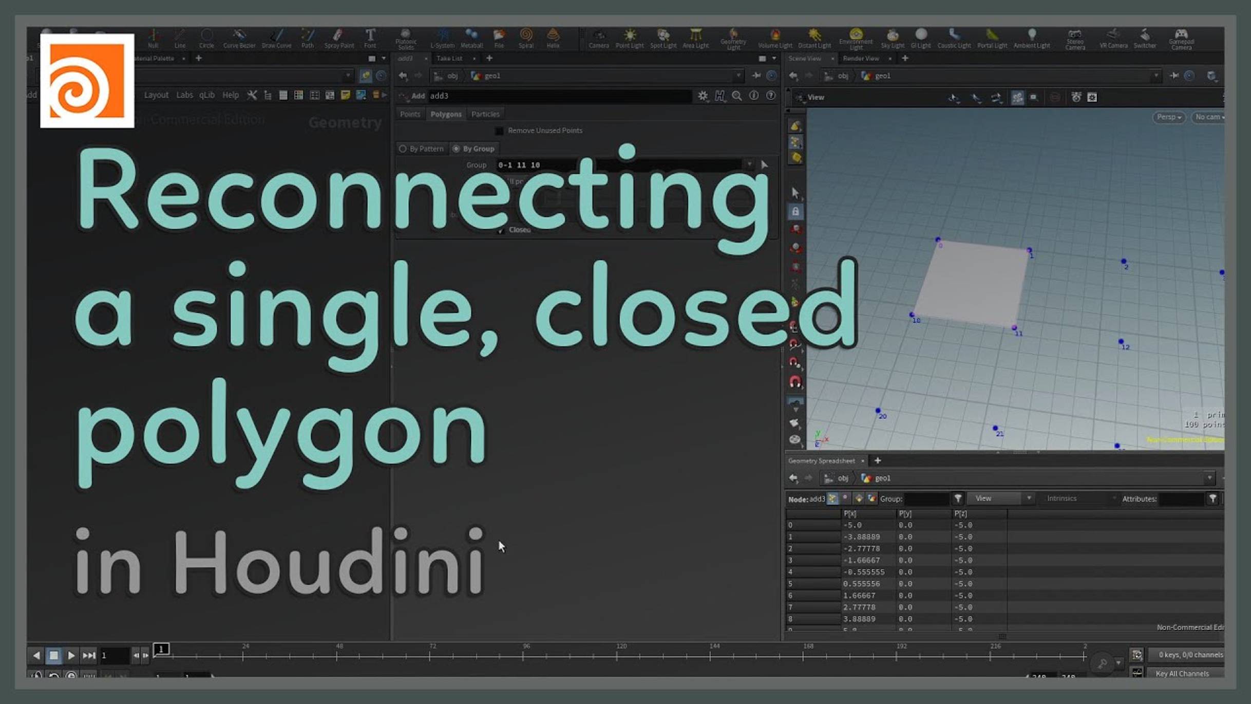20 Reconnecting a Single Closed Polygon in Houdini смотреть онлайн