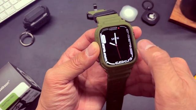 elkson-加拿大 Apple Watch Series 8/7/6/5/4/SE 45/44mm Quattro Pro一體成形柔軟強韌耐磨TPU軍規保護殼錶帶_安裝影片 смотреть онлайн