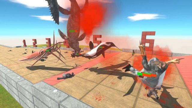 Mutant Primates Climb Challenge | Godzilla Burning VS Aquatics - Animal Revolt Battle Simulator смотреть онлайн