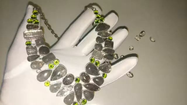 Колье ручной работы из натурального Рутилового Кварца (Волосатика) смотреть онлайн