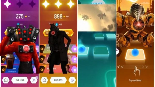 Speaker man vs Camerawoman vs Big SpeakerMan vs Titan ClockMan Tiles Hop EDM Rush