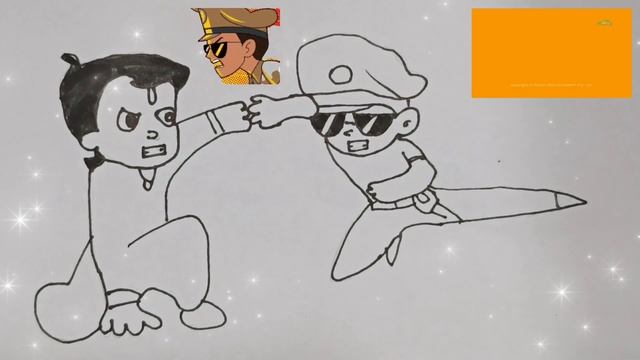 How to draw Chhota Bheem and little Singham | little Singham drawing | 💜❤ colourful drawing смотреть онлайн