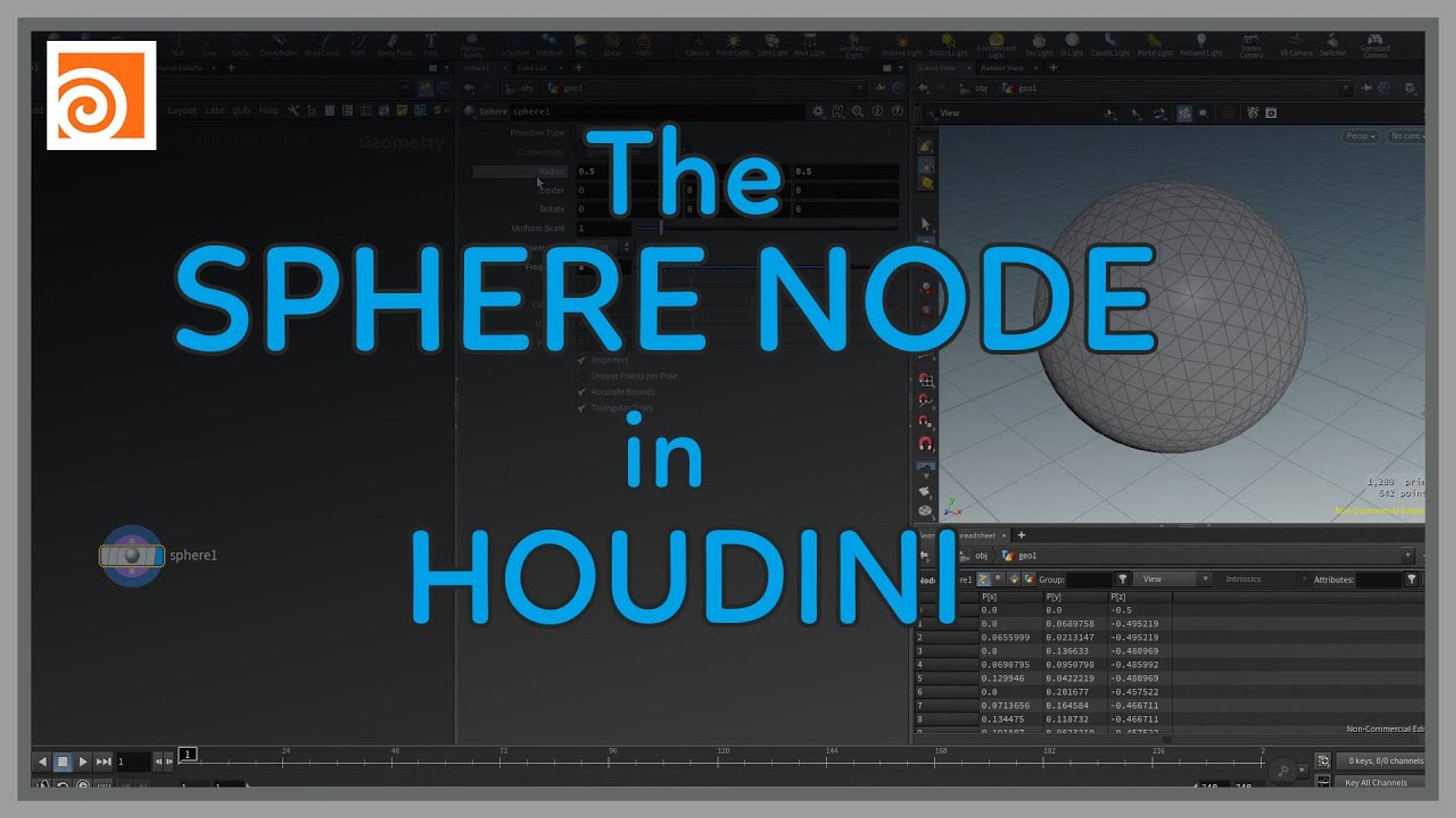 03 The Sphere Node in Houdini смотреть онлайн