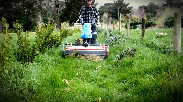 Flail mowing shrub prunings with BCS 740 two-wheel tractor смотреть онлайн