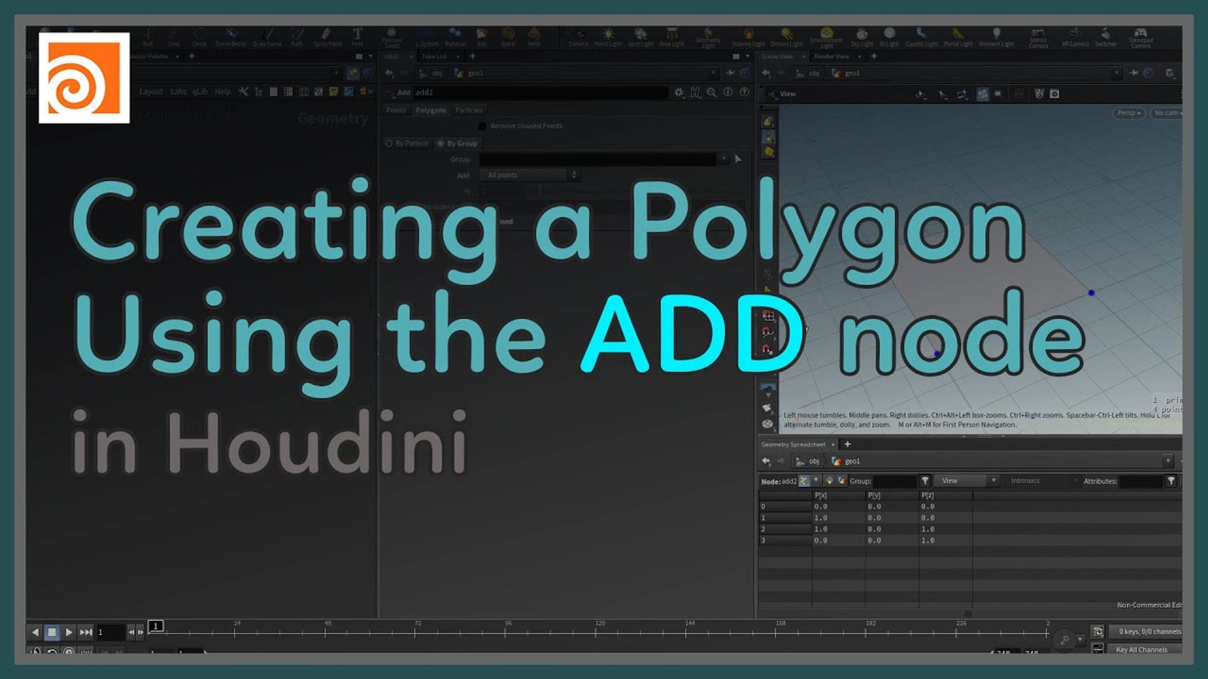 16 Creating a Polygon Using the Add Node in Houdini смотреть онлайн