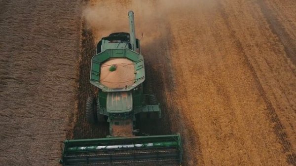 Комбайн молотить