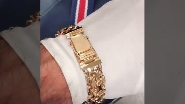 Браслет золотой тройной Якорь. смотреть онлайн