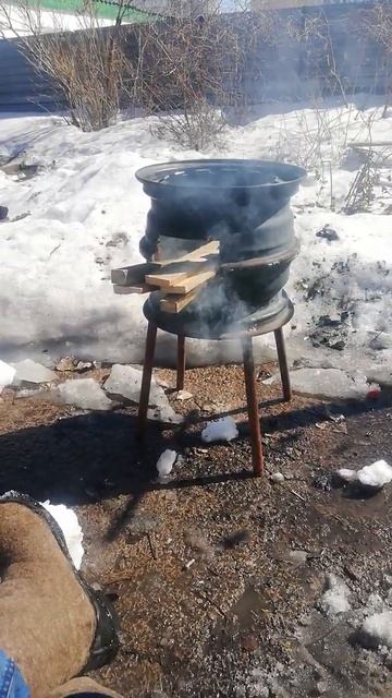 Печь для казана из дисков смотреть онлайн